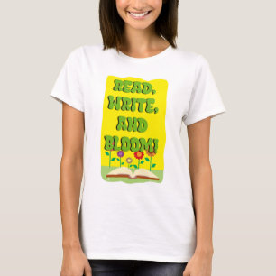 Läs Skriv Blommar Cool Bokälskare Slogan T Shirt