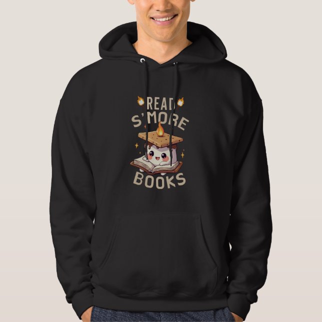 Läs S'more Bok Marshmallow Bok Läsälskare Hoodie (Framsida)