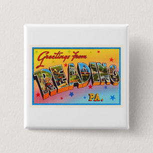 Läs- souvenir för Pennsylvania PA-vintage resor Knapp