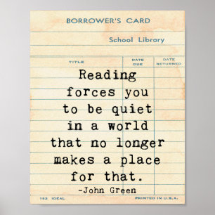 Läs tysta John Grönt Quote Wall Art Poster