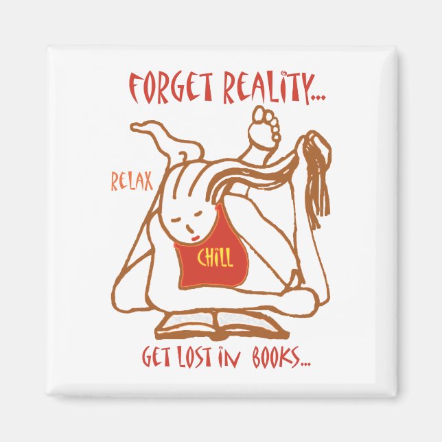 LÄS upp bok - glöm verkligheten Magnet (Framsidan)