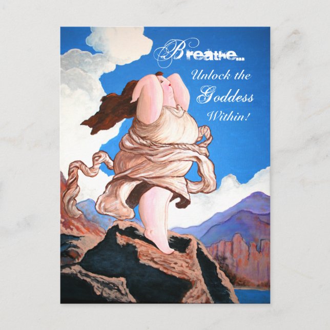 "Lås upp gudinna inom" vykort (Framsida)