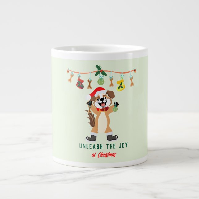 Lås upp julens glädje Hund Jumbo Mugg (Framsidan)