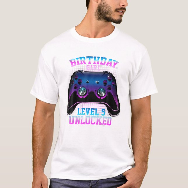 Lås upp ljud-videospel på nivå 5 t shirt (Framsida)