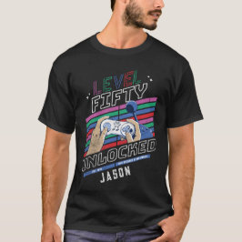 Lås upp Retro-spelarfödelsedag på femtio nivåer T Shirt
