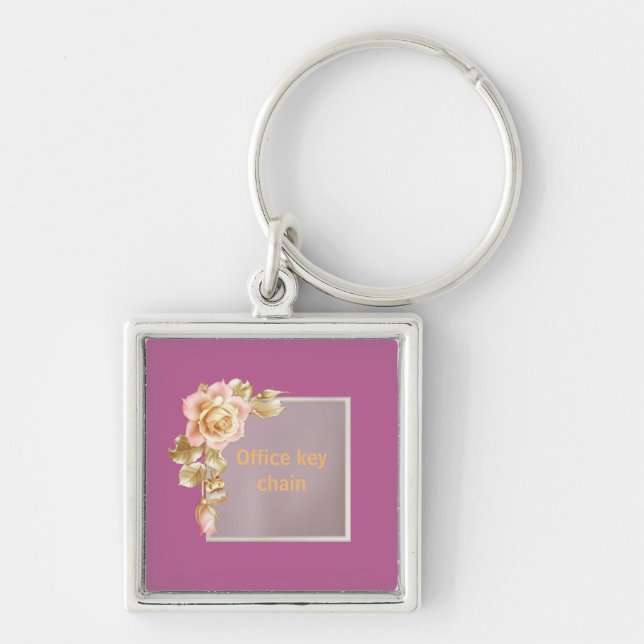 "Lås upp stil med vårt anpassade Fyrkantig Silverfärgad Nyckelring (Framsidan)