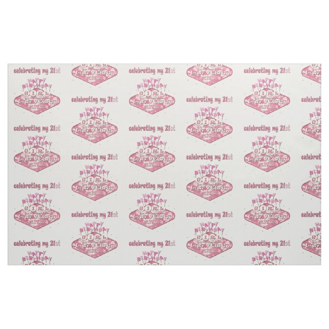 Las Vegas 21:a Birthday Girl Fabric Tyg (Fat Quarter)