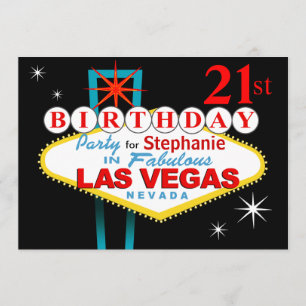 Las Vegas 21st födelsedagsfest Inbjudningar