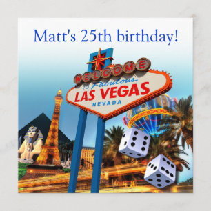 Las Vegas 25-års födelsedagsfest Inbjudningar