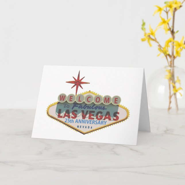Las Vegas 25th Anniversary Card Kort (Gul blomma)
