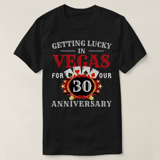 Las Vegas 30 år Bröllop-årsdagen Resa 30 år T Shirt (Design framsida)
