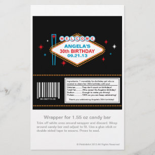 Las Vegas 30års födelsedag Candy Wrapper Flygblad