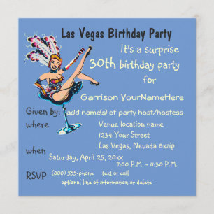 Las Vegas 30års födelsedag Party Inbjudningar