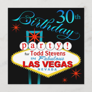 Las Vegas 30års födelsedagparty Inbjudningar
