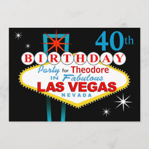 Las Vegas 40th födelsedagsfest Inbjudningar
