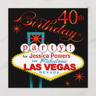 Las Vegas 40th födelsedagsfest Inbjudningar
