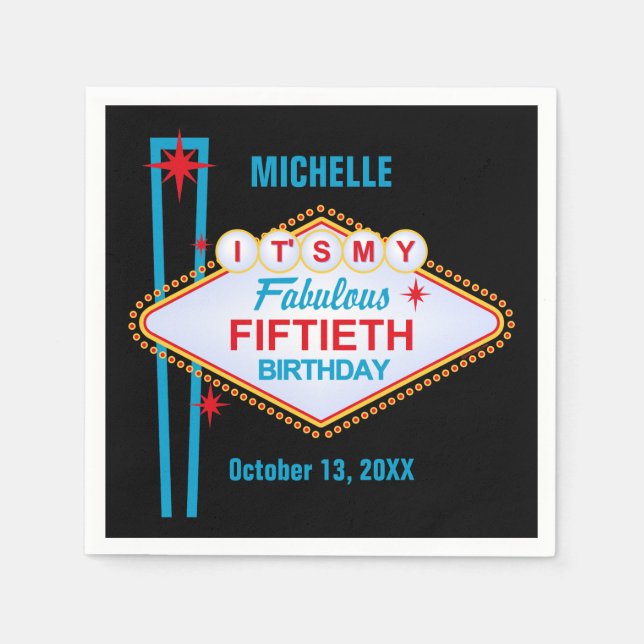 Las Vegas 50:e födelsedagen Pappersservett (Framsidan)