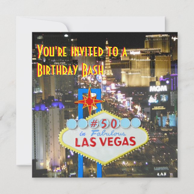 Las Vegas 50:e Födelsedagsfesten Inbjudningar (Framsida)