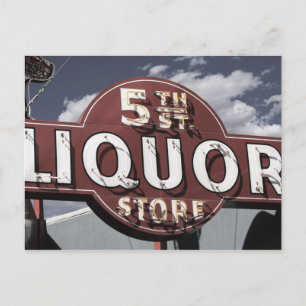 Las Vegas 5th St. Liquor Retro Neon-vykort Vykort