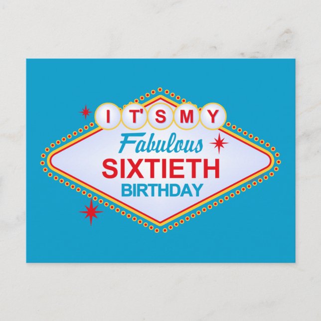 Las Vegas 60:e födelsedagen Vykort (Framsida)