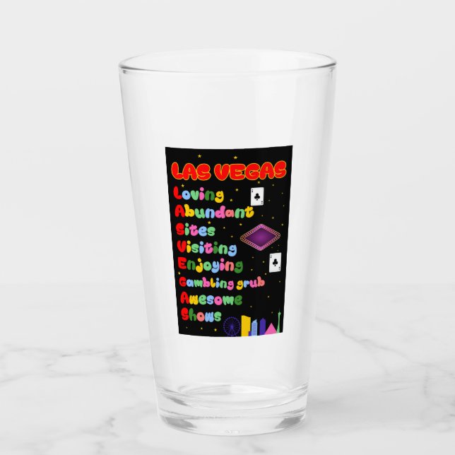 Las Vegas Acronym Glass Tumbler Glaskopp (Framsida)