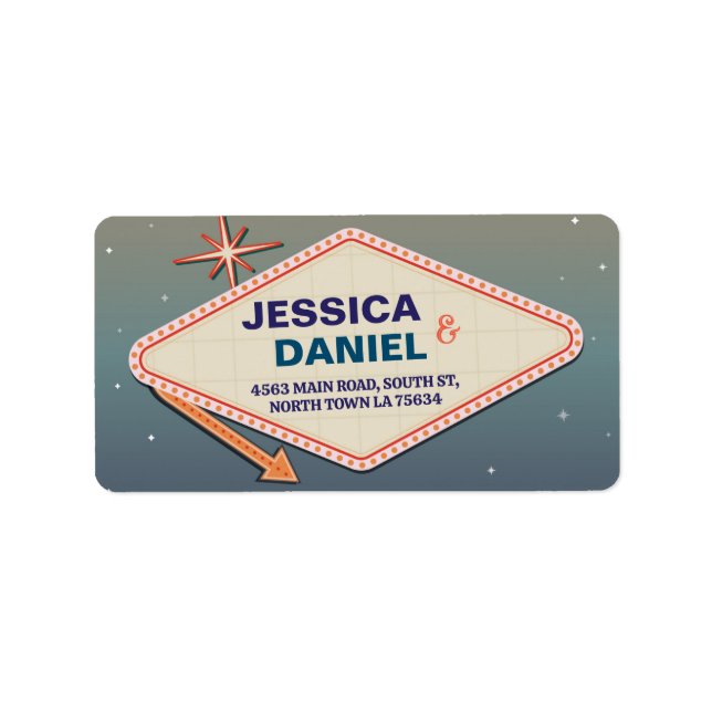 Las Vegas Adressetiketters Bröllop Casino Adressetikett (Framsidan)