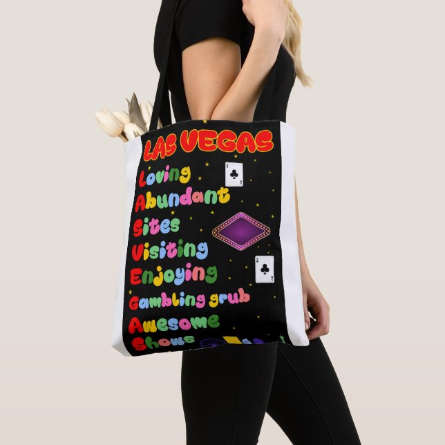 Las Vegas akronym Tote Bag Tygkasse (Närbild)