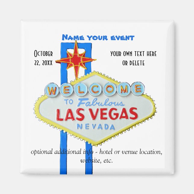 Las Vegas Anpassningsbar Event Magnet (Framsidan)