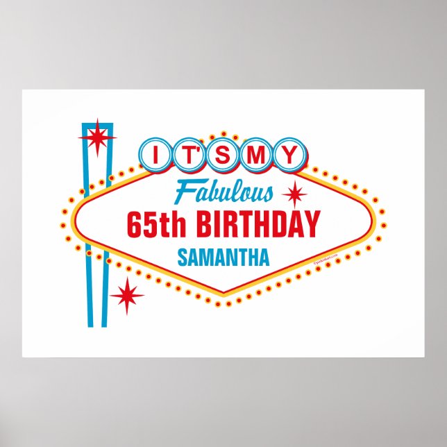 Las Vegas Anpassningsbar Namnteckning Party Poster (Framsidan)