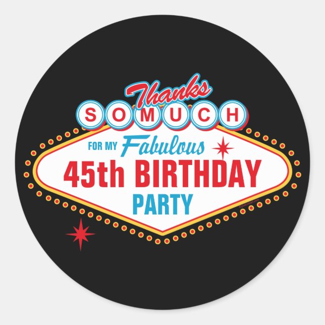 Las Vegas Anpassningsbar Tack Runt Klistermärke (Framsida)