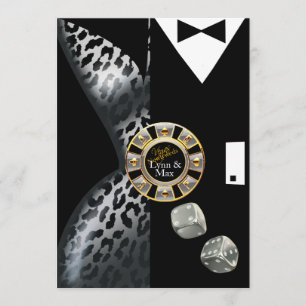 Las Vegas Art Deco Bröllopsreception silver Inbjudningar