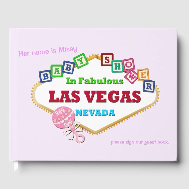 Las Vegas Baby Shower GIRL Guest Bok (Framsida)