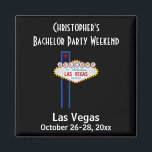 Las Vegas Bachelor Party Killar Helg Resa Magnet<br><div class="desc">Ska du till Vegas för din reklamfest? Då blir den här magneten perfektens tjänst för dig och killarna! Anpassa till valfritt namn och datum.</div>