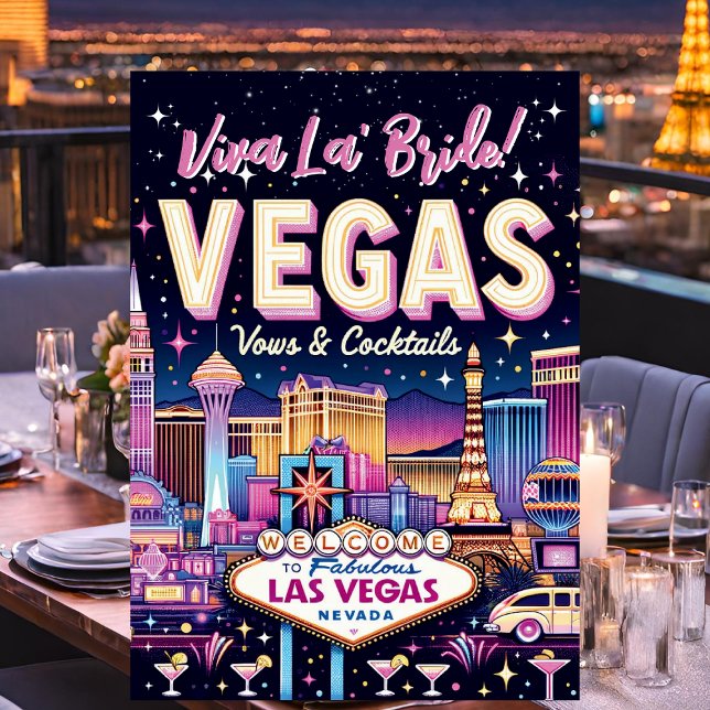 Las Vegas Bachelorette Bash Inbjudningar (Vegas Themed Bachelorette Party Invitation)