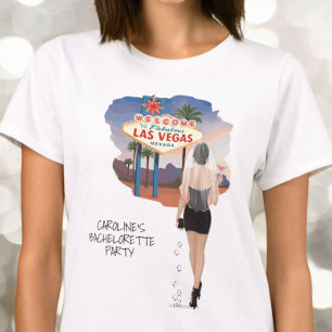 Las Vegas Bachelorette Black Hair Bride T Shirt