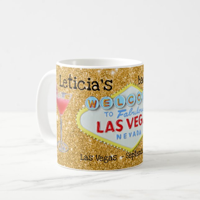 Las Vegas Bachelorette guld gnistra Mugg (Framsida vänster)