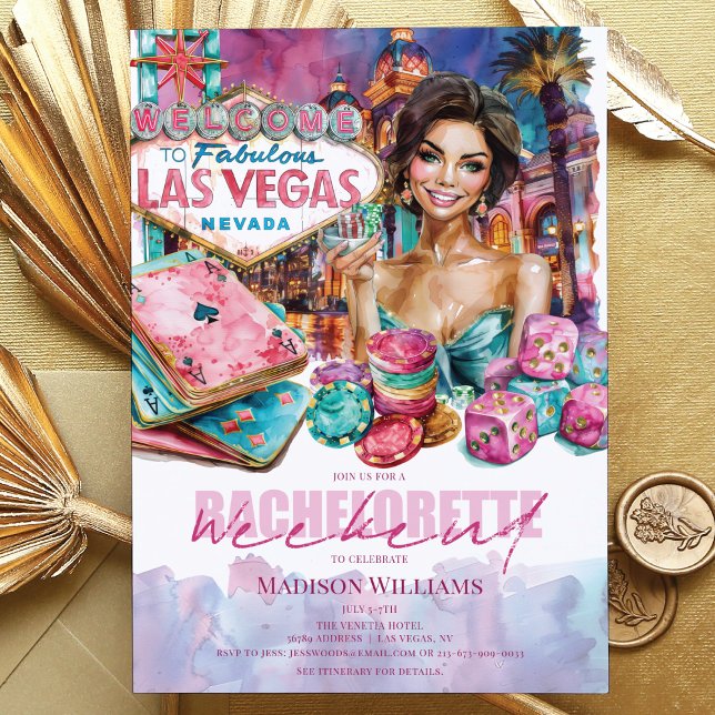 Las Vegas Bachelorette helg Girl Inbjudningar (Skapare uppladdad)