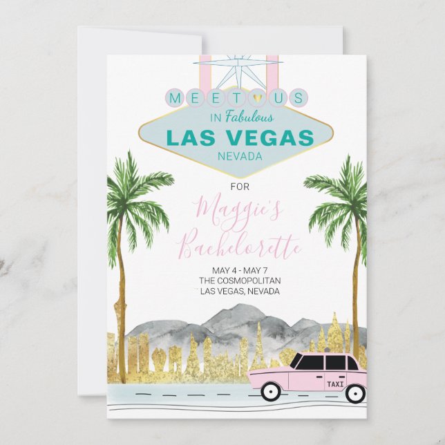 Las Vegas Bachelorette Helg Inbjudningar (Framsida)