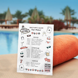 Las Vegas Bachelorette Helg Itinerary Inbjudningar