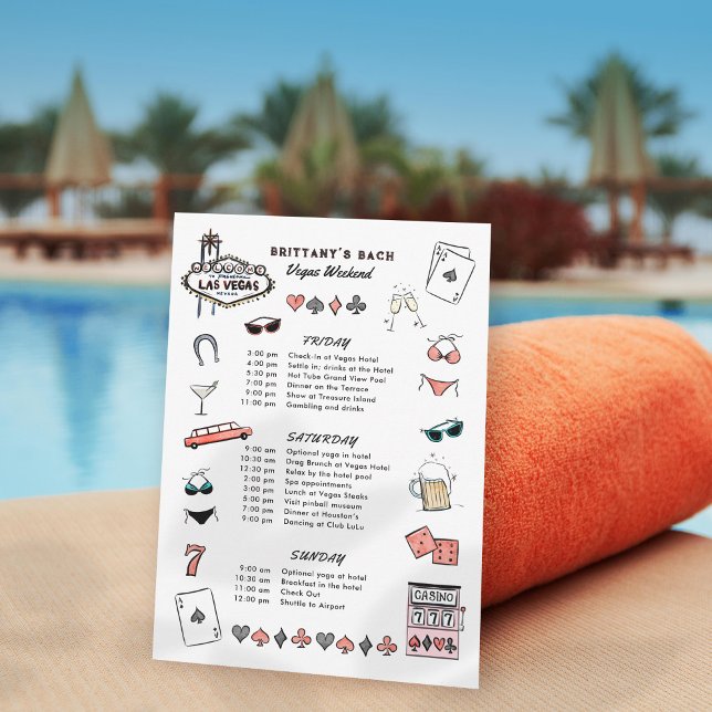 Las Vegas Bachelorette Helg Itinerary Inbjudningar (Skapare uppladdad)