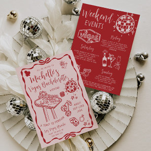 Las Vegas Bachelorette Helg Itinerary Party Inbjudningar