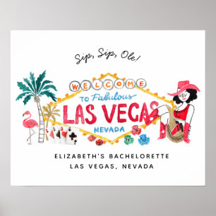 Las Vegas Bachelorette Helg Välkomstskylt Poster
