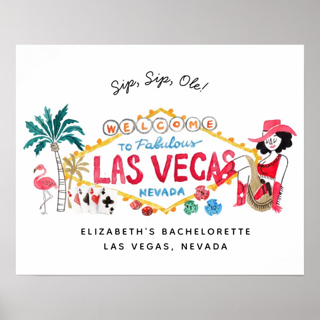 Las Vegas Bachelorette Helg Välkomstskylt Poster (Framsidan)
