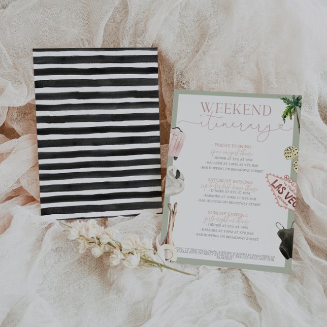 Las Vegas Bachelorette Itinerary Inbjudningar (Skapare uppladdad)