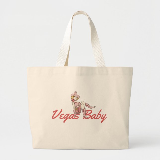 Las Vegas Bachelorette Large Tote Bag Jumbo Tygkasse (Framsidan)