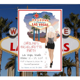 Las Vegas Bachelorette Party Blond Bride Itinerary Inbjudningar