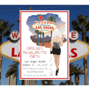 Las Vegas Bachelorette Party Blond Bride Itinerary Inbjudningar