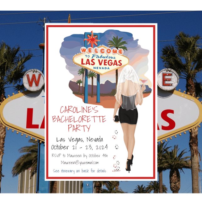 Las Vegas Bachelorette Party Blond Bride Itinerary Inbjudningar (Skapare uppladdad)