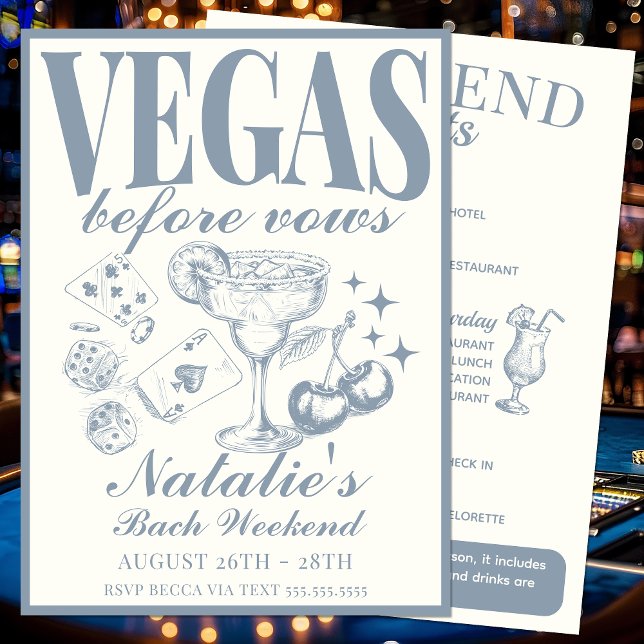 Las Vegas Bachelorette Party Customierary Inbjudningar (Skapare uppladdad)