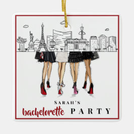 Las Vegas Bachelorette Party Fashion Skyline Julgransprydnad Keramik